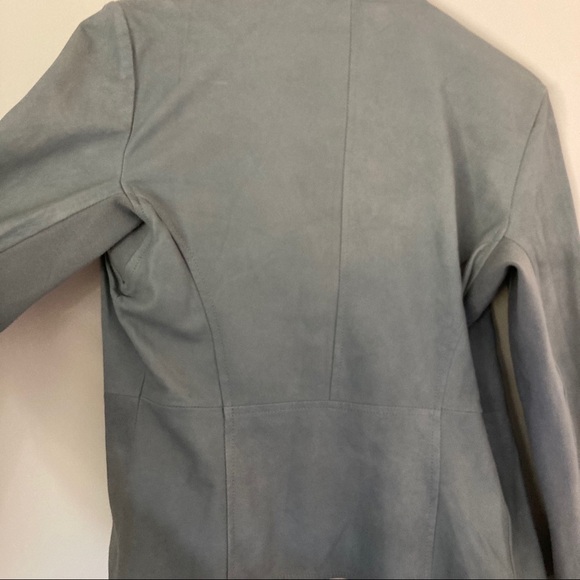 LAMARQUE Leather Cropped Jacket Sz S Graystone - Picture 8 of 12